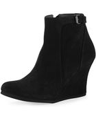 Lanvin Suede Wedge Ankle Boot - Lyst