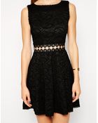 AX Paris Lace Dress With Cut Out Waist Detail - Lyst