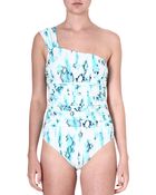 Matthew Williamson Tie-dye Gathered Swimsuit - Lyst