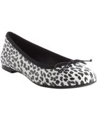 Saint Laurent Black And White Cheetah Printed Leather Bow Detail Flats - Lyst