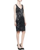 Theia Sleeveless Beaded Fringe Cocktail Dress - Lyst