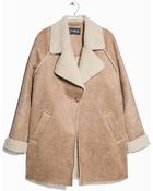 Mango Faux Shearling-Lined Coat - Lyst