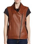Twelfth Street Cynthia Vincent Leather And Wool Vest - Lyst