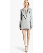 Halston Draped Lapel Wool Coat - Lyst