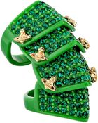 Vivienne Westwood Resin Pave Armour Ring - Lyst