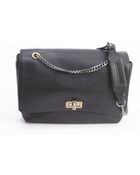 Lanvin Black Soft Calfskin 'Happy' Shoulder Bag - Lyst