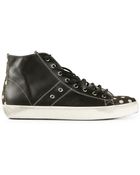 Leather Crown Polka Dot Panel Sneakers - Lyst
