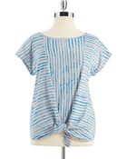 DKNY Striped Tiefront Tee - Lyst