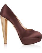 Charlotte Olympia Showbiz Silk-Satin Platform Pumps - Lyst