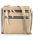 Romy Gold Snake-Embossed Leather Crossbody Bag - Lyst