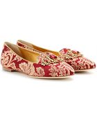 Dolce & Gabbana Embellished Brocade Slipperstyle Loafers - Lyst