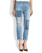 Current/Elliott The Fling Patchwork Boyfriend Jeans - Lyst
