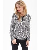 Forever 21 Baroque Print Blouse - Lyst