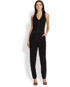 Parker Brandy Satin-Trimmed Jumpsuit - Lyst