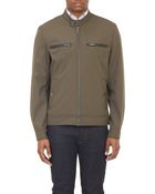 Michael Kors Leather-trim Moto Jacket - Lyst