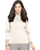 Lauren by Ralph Lauren Plus Size Turtleneck Top - Lyst