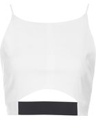 Topshop Elastic Front Cut-Out Crop Top - Lyst