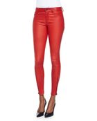 J Brand Leather Zipper-cuff Skinny Pants - Lyst