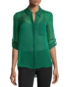 Diane von Furstenberg Lorelai Striped Silk Blouse - Lyst