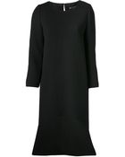 Bouchra Jarrar Three Quarter Sleeve Crewneck Dress - Lyst