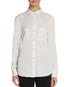 Ivanka Trump Epaulet Button-Front Blouse - Lyst