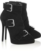 Giuseppe Zanotti Buckled Suede Ankle Boots - Lyst