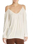 Free People Bare Shoulder Jersey Top - Lyst