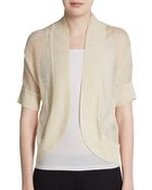 Ellen Tracy Short Sleeve Open-Front Shrug - Lyst