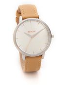 Nixon Kensington Leather Watch - Natural/Silver - Lyst