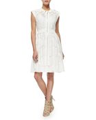 Rebecca Taylor Cap-Sleeve A-Line Lace Dress - Lyst