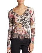 Etro Silk & Cashmere Printed Sweater - Lyst