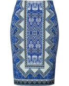 Etro Printed Pencil Skirt - Lyst