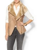 Sabine Faux Fur Shearling Vest - Lyst