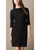 Burberry Bow Detail Wool Dress - Lyst