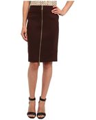 MICHAEL Michael Kors Petite Zip Seamed Skirt - Lyst