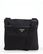 Prada Black Nylon and Leather Messenger Bag - Lyst