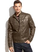 Michael Kors Michael Larimer Faux Leather Moto Jacket - Lyst