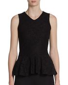 Saks Fifth Avenue Black Label Sleeveless Lace Peplum Top - Lyst