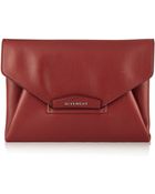 Givenchy Antigona Envelope Clutch in Claret Grained Leather - Lyst