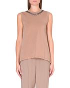 Brunello Cucinelli Swarovski-detail Sleeveless Top - Lyst