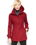 Kenneth Cole Reaction Single-Breasted Hooded Wool-Blend Coat - Lyst