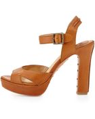 Frye Samantha Seamed Leather Sandal - Lyst