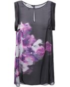 Armani Oversize Floral Print Blouse - Lyst