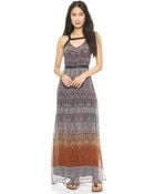 Charlie Jade Print Maxi Dress - Brown - Lyst