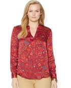Lauren by Ralph Lauren Plus Patchwork Cotton Workshirt - Lyst