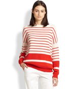 Vince Slouched Breton-Striped Cashmere Sweater - Lyst