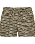 Burberry Prorsum Printed Silk-Faille Shorts - Lyst