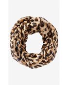 Express Overlapped Leopard Print Loop Scarf - Lyst