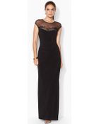 Lauren by Ralph Lauren Beaded Jersey Gown - Lyst