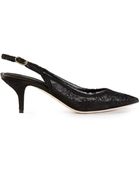 Dolce & Gabbana Floral Lace Pumps - Lyst